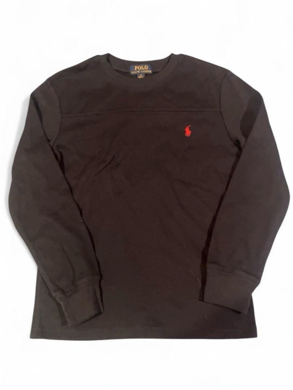 Polo by Ralph Lauren Long-Sleeve Crewneck Shirt - Navy with Red Logo